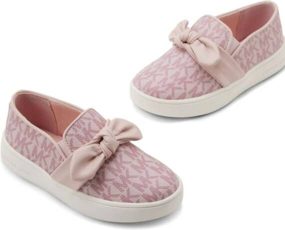 Michael Kors Kids Sneakers met monogramprint en strik Roze