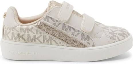 Michael Kors Kids Sneakers met glitterdetail en monogram-print Beige