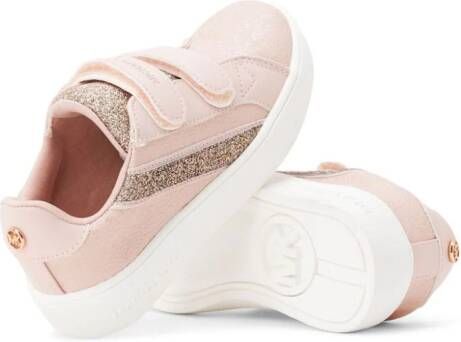 Michael Kors Kids Sneakers met glittervlakken en monogram-print Roze