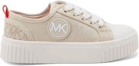 Michael Kors Kids Lurex sneakers met logo-applicatie Beige