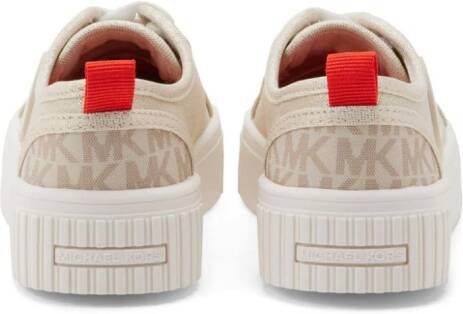 Michael Kors Kids Lurex sneakers met logo-applicatie Beige