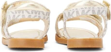 Michael Kors Kids Sandalen met logoplakkaat Wit