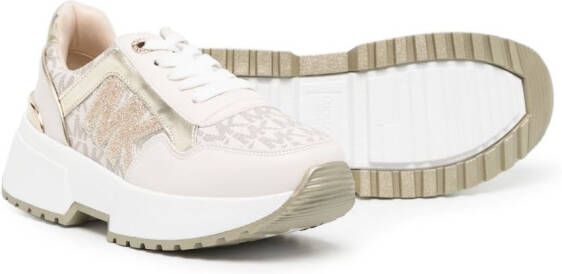 Michael Kors Kids Sneakers met monogramprint Bruin