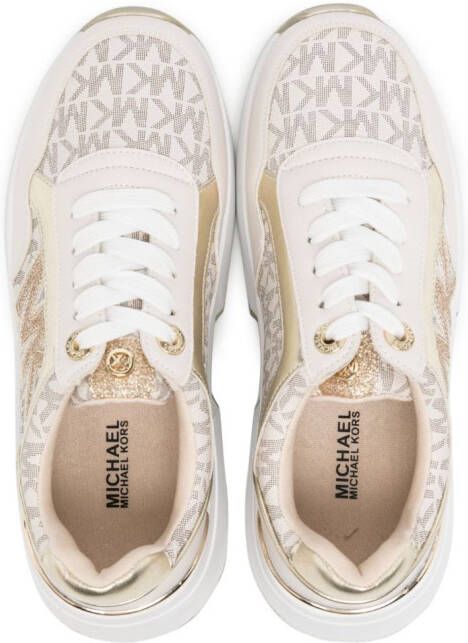 Michael Kors Kids Sneakers met monogramprint Bruin