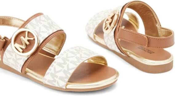 Michael Kors Kids Sandalen met klittenband Wit