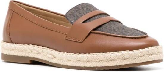 Michael Kors Lennon leren espadrilles Bruin