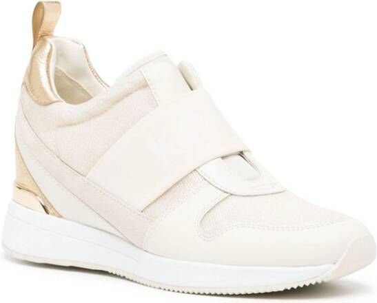 Michael Kors Maven Mixed-Media leren sneakers Beige