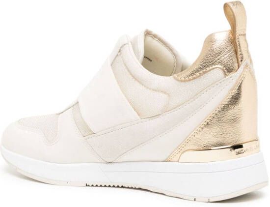 Michael Kors Maven Mixed-Media leren sneakers Beige