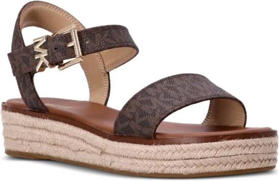 Michael Kors Isaac leren espadrilles Bruin