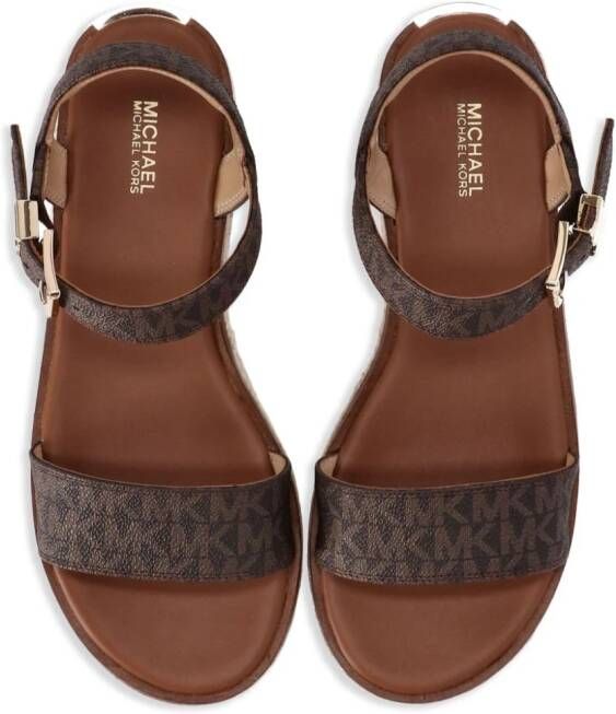 Michael Kors Isaac leren espadrilles Bruin