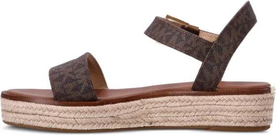 Michael Kors Isaac leren espadrilles Bruin