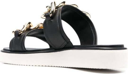 Michael Kors Scarlett leren slippers Zwart