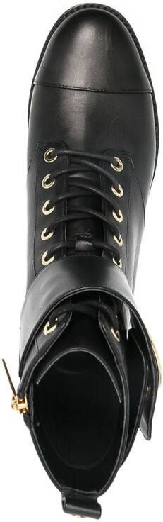 Michael Kors Tatum leren combat boots Zwart