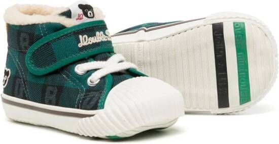 Miki House Geruite sneakers Groen