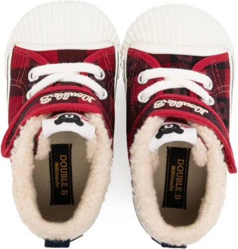 Miki House Geruite sneakers Rood