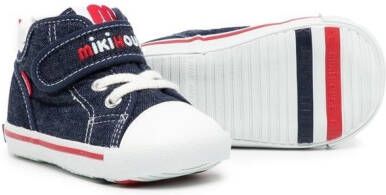 Miki House Sneakers met geborduurd logo Blauw