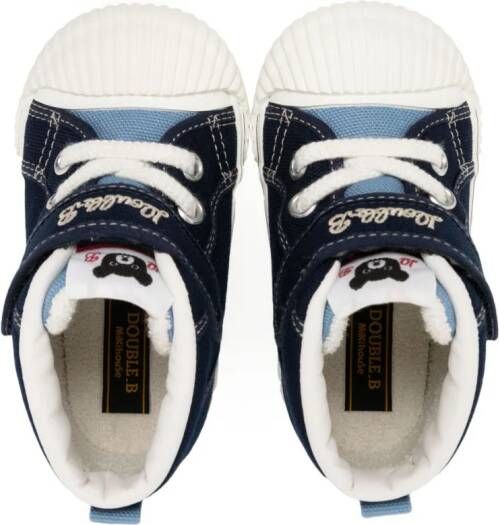 Miki House Sneakers met geborduurd logo Blauw