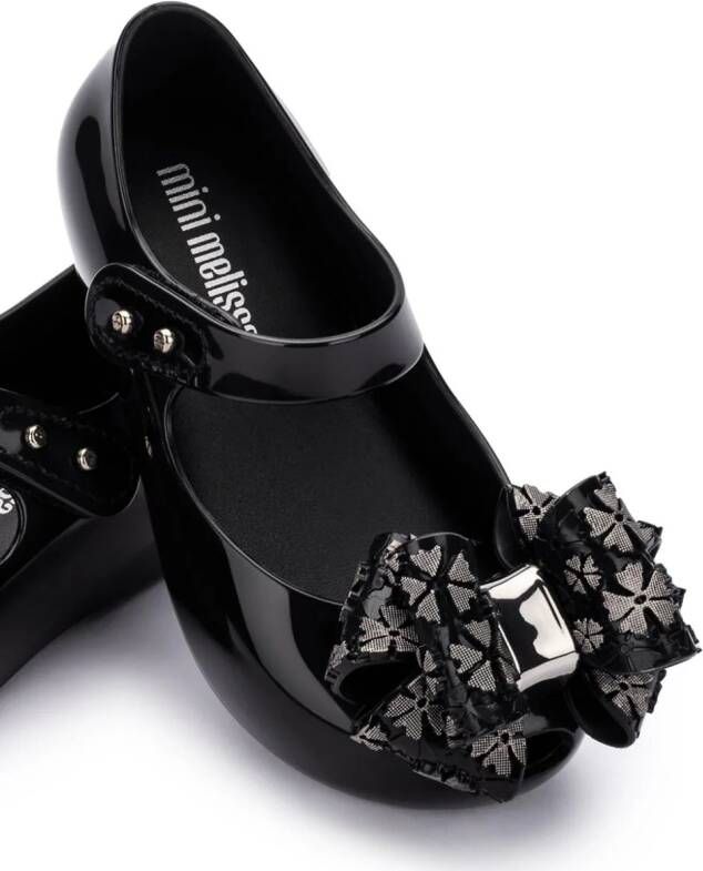 Mini Melissa Ballerina's met strikdetail Zwart