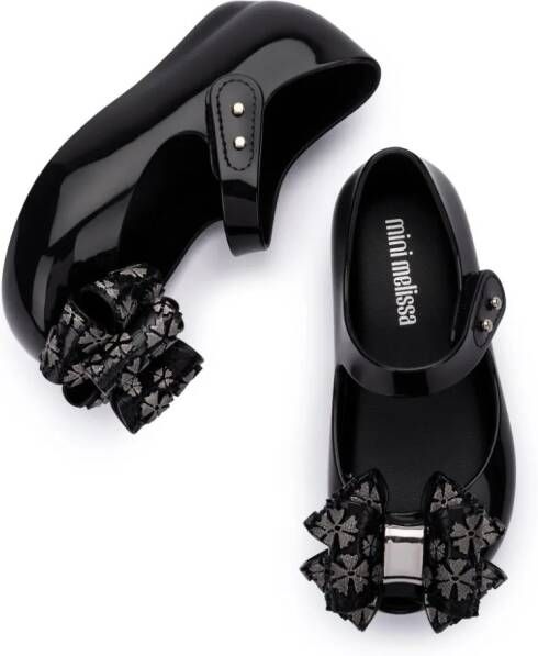 Mini Melissa Ballerina's met strikdetail Zwart