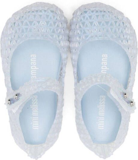 Mini Melissa Campana ballerina's met glitter Blauw