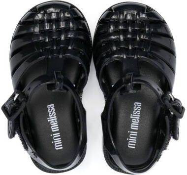 Mini Melissa Possession sandalen met glitter Zwart