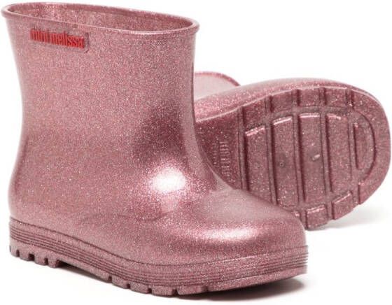 Mini Melissa Regenlaarzen met glitter Roze