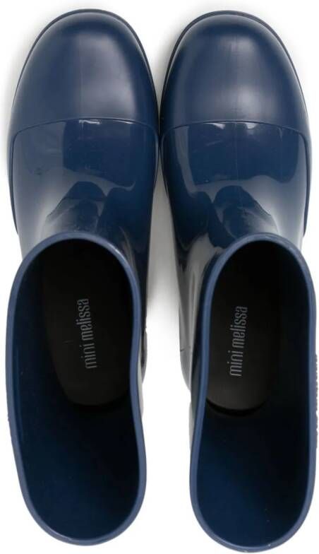 Mini Melissa Regenlaarzen met logo Blauw