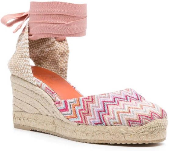 Missoni 70 mm espadrilles met zigzag patroon Beige