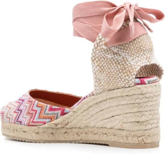 Missoni 70 mm espadrilles met zigzag patroon Beige