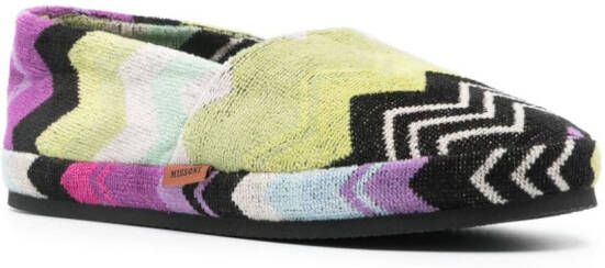 Missoni Home Slippers met zigzag-patroon Groen