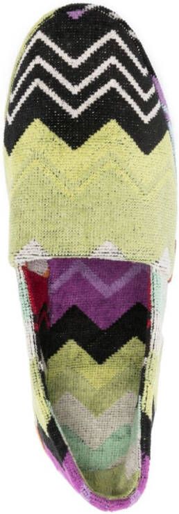 Missoni Home Slippers met zigzag-patroon Groen