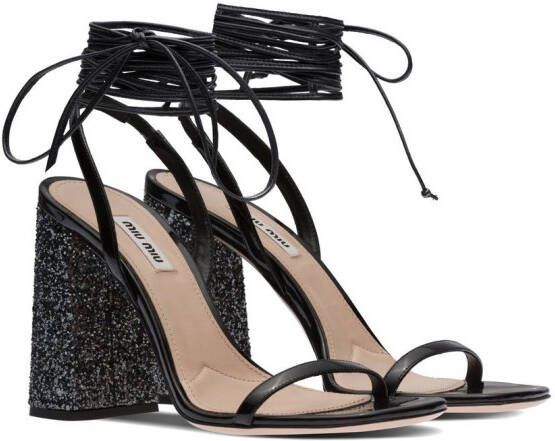 Miu Sandalen met enkelbandje Zwart