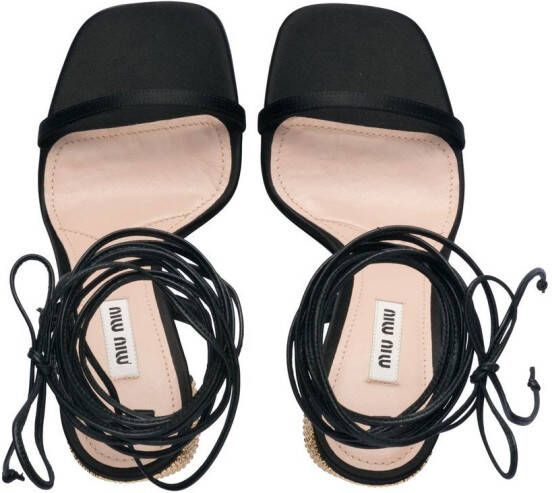 Miu Sandalen met enkelbandje Zwart