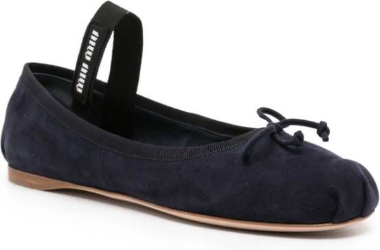 Miu Ballerina's met strikdetail Blauw