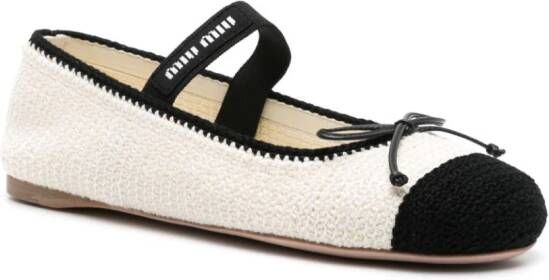 Miu Ballerina's met strikdetail Wit