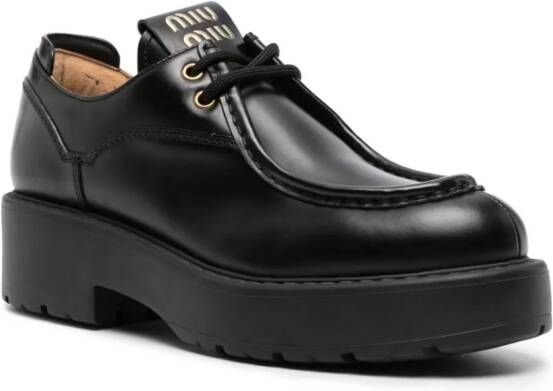 Miu 55 mm leren Oxford schoenen Zwart