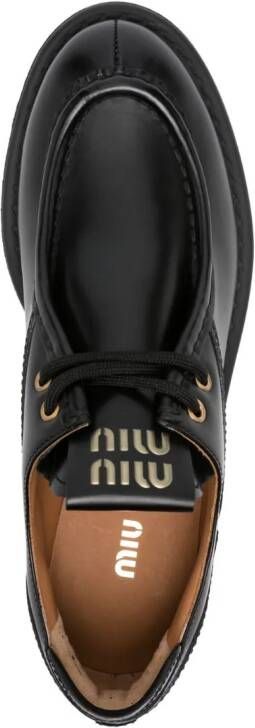 Miu 55 mm leren Oxford schoenen Zwart