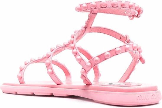 Miu Gladiator sandalen met studs Roze