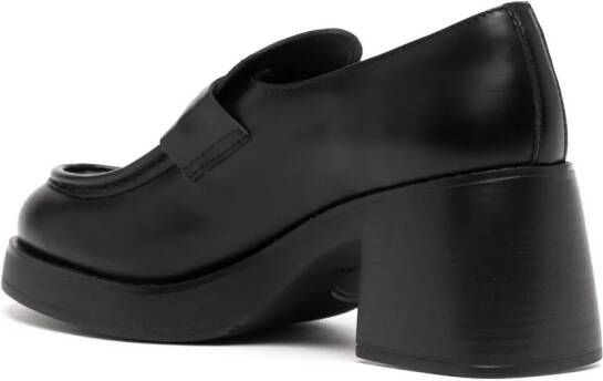 Miu Leren loafers Zwart