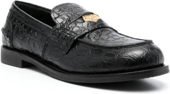 Miu Leren loafers Zwart