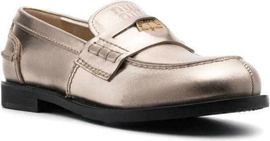 Miu Penny loafers Goud