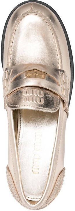 Miu Penny loafers Goud