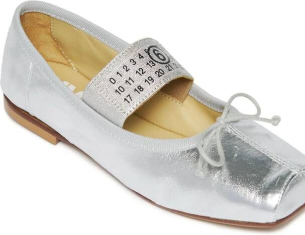 MM6 Maison Margiela Kids Anatomic leren ballerina's Zilver