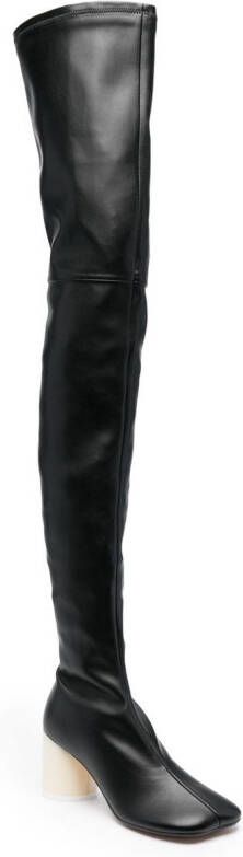 MM6 Maison Margiela Anatomic 70mm overknee laarzen Zwart