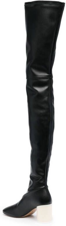 MM6 Maison Margiela Anatomic 70mm overknee laarzen Zwart