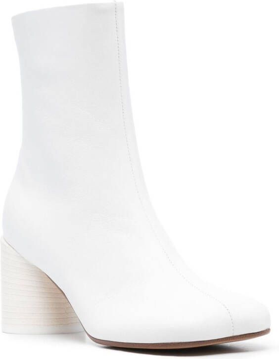 MM6 Maison Margiela Anatomic 70mm leren enkellaarzen Wit