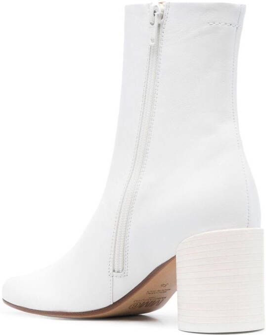 MM6 Maison Margiela Anatomic 70mm leren enkellaarzen Wit