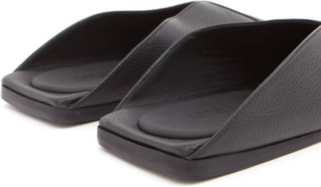 MM6 Maison Margiela Japanese leren slippers Zwart