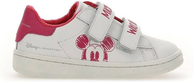 Moa Kids Mickey sneakers met klittenband Wit