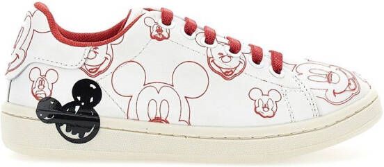 Moa Kids x Disney Mickey sneakers met print Wit